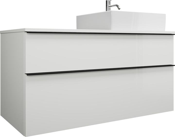 Poignée noir mat G0252, Blanc brillant / Blanc brillant