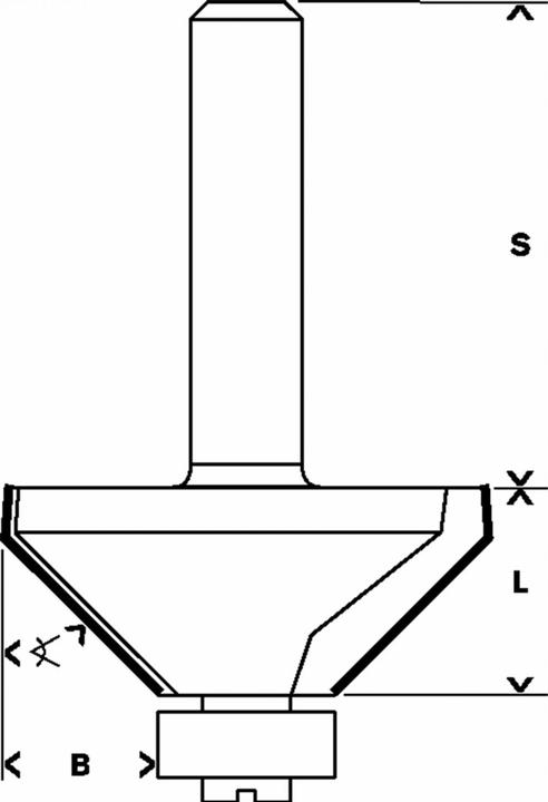 Produktbild Bosch Professional Zubehör Fasefräser, 8 mm, B 11 mm, L 15 mm, G 56 mm, 45°