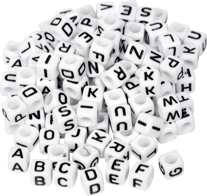 Actual product image Pracht Letter beads "Black", approx. 100 pieces