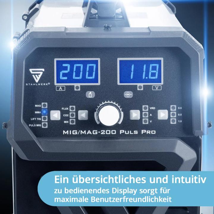 Actual product image Stahlwerk Welding machine MIG MAG 200 Pulse Pro IGBT shielding gas combi device with 200 A