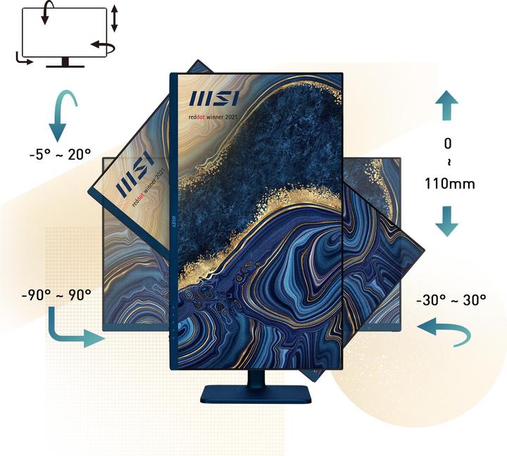 Actual product image MSI Modern MD272QP Ultramarine (2560 x 1440 pixels, 27")