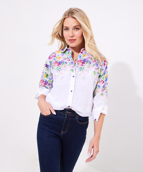 Actual product image Joe Browns Floral Longline Blouse (46)