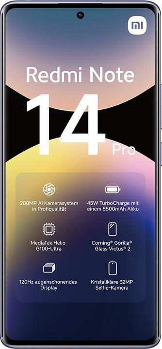 Actual product image Xiaomi Redmi Note 14 Pro (512 GB, Aurora Purple, 6.67", 200 Mpx)