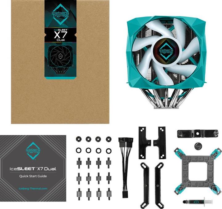 Actual product image Iceberg Thermal IceSLEET X7 Dual - RGB - AM4/Intel (166 mm)