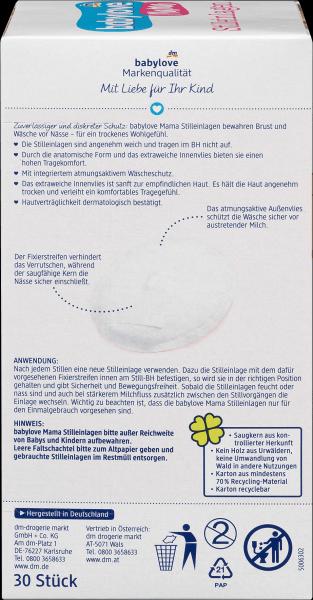 Actual product image dm babylove Mommy nursing pads white (30 x)