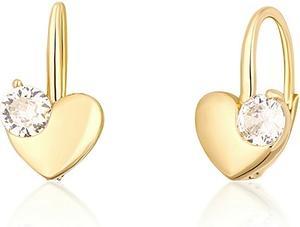 Actual product image JVD Delicate gold-plated earrings Heart with zircon SVLE1513XH2GO00