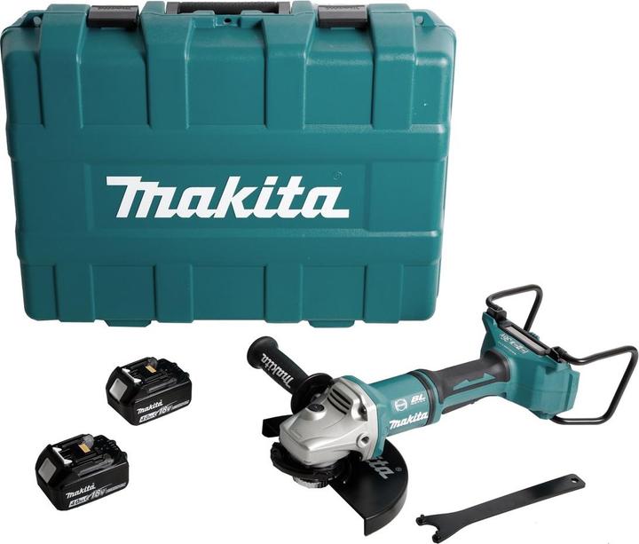 Actual product image Makita DGA 900 MKX2 Battery Angle Grinder 36V ( 2x18V ) 230mm Brushless + 2x Battery 4,0Ah + Ezynut + (230 mm)