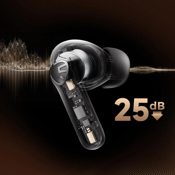 Actual product image Soundpeats Earphones Clear (black) (ANC, 7 h, Wireless)