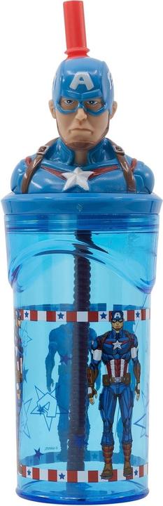 Produktbild Stor Avengers ""Invincible"" Captain America 3D Figur (360 ml) - Trinkbecher