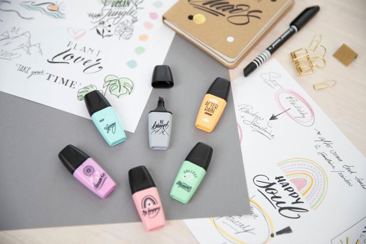 Produktbild STABILO BOSS MINI Pastellove 2.0 Textmarker (Rosa, Grau, Türkis, 5 mm, 3 x)