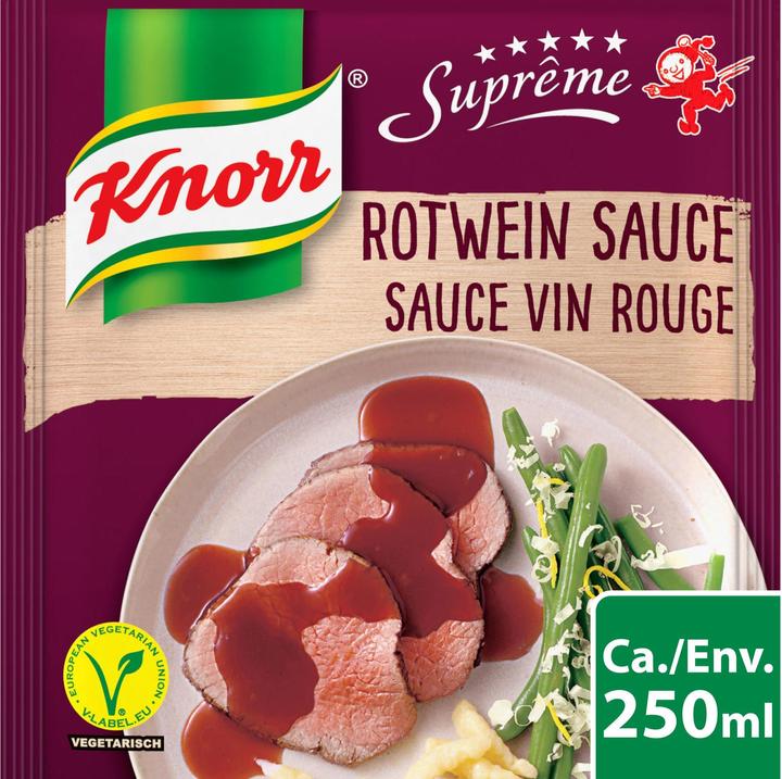 Produktbild Knorr Suprême Rotwein Sauce Beutel für Fleisch, Fisch und Gemüse (45 g)
