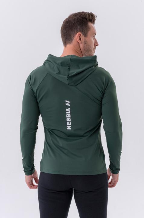 Produktbild Nebbia Long-sleeve T-shirt with a hoodie 330 dark green (XL)