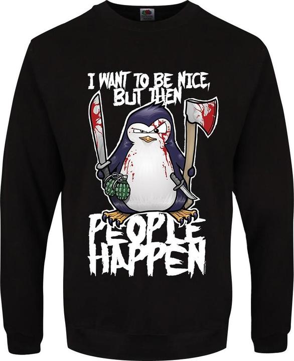 Produktbild Psycho Penguin Pullover I Want To Be Nice (M)