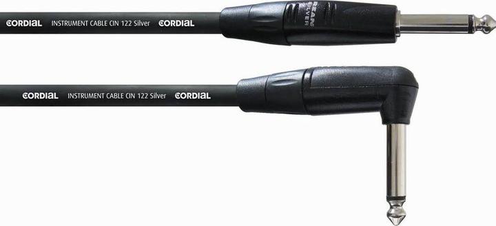 Immagine prodotto Cordial Intro Cable 5 - SilverLine strumento e cavo per chitarra CII PR con Jack ad angolo retto (6 m, Jack 6,3 mm)