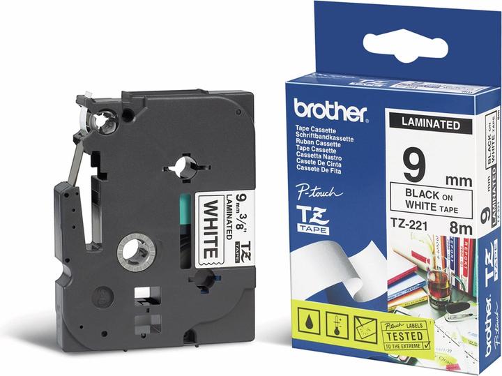 Produktbild Brother TZe-221 (0.90 cm, Schwarz, Weiss)