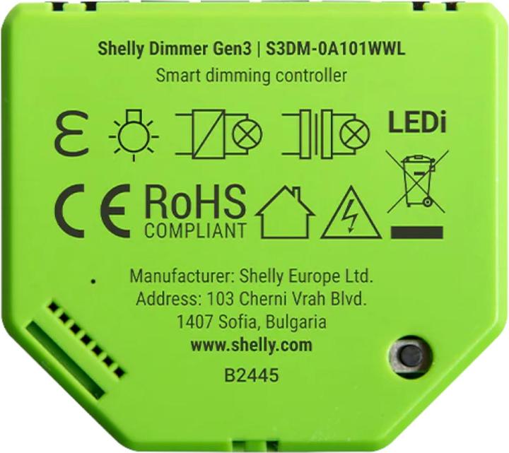 Immagine prodotto Shelly Dimmer Gen3 (Attuatore dimmerabile)