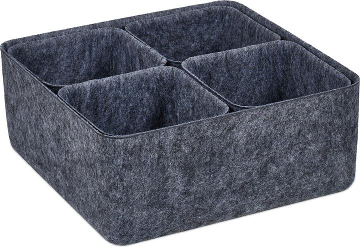 Produktbild Relaxdays 5tlg. Schubladenorganizer-Set (5 x, 25 x 25 x 10.5 cm)