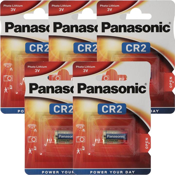Panasonic Batterie CR2 Lithium Batterie CR2EP, CR-2 Batterie 5er Pack (5 pcs., CR2, 850 mAh)