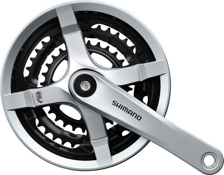 Shimano FC-TY501 Kurbelgarnitur 6/7/8-fach 48-38-28 Z. mit Kettenschutzring (175 mm)