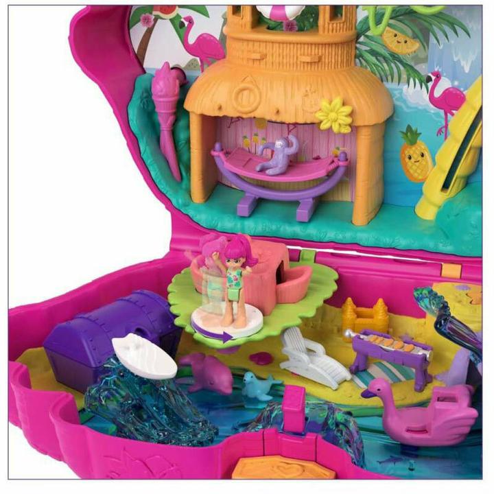 Actual product image Polly Pocket Flamingo party playset, incl. 2 figures & accessories
