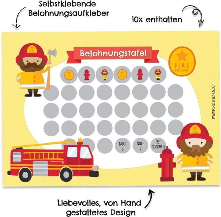 Image du produit Papierdrachen Tableau de récompense set 6 - Pompier