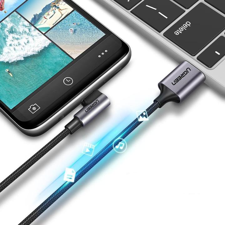 Image du produit Ugreen Câble de données USB-C coudé vers USB-A 2.0 A (2 m, USB 2.0)