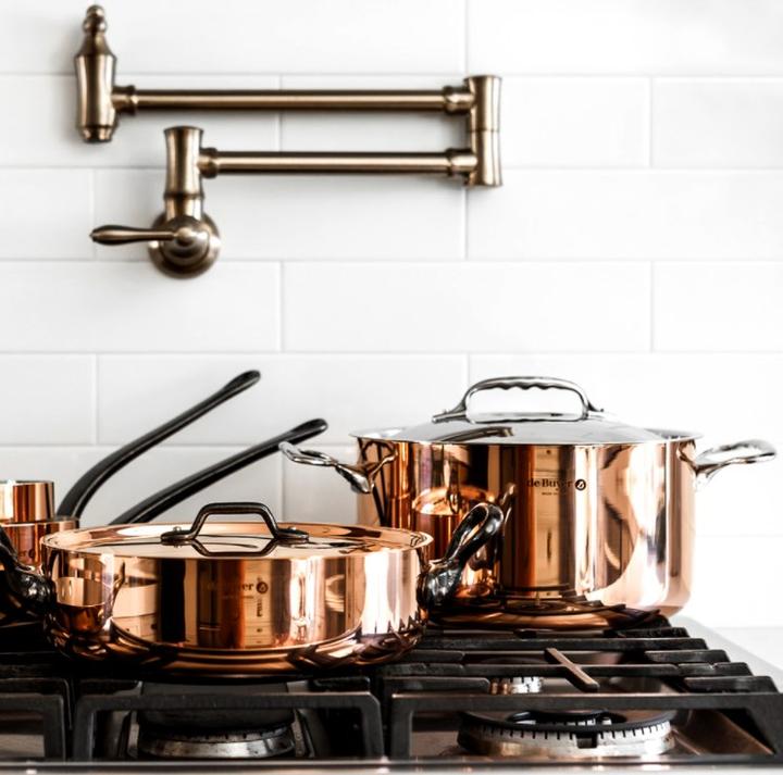 Actual product image de Buyer Prima Matera cooking pot induction, with lid (20 cm, Pot, Copper, Stainless steel)