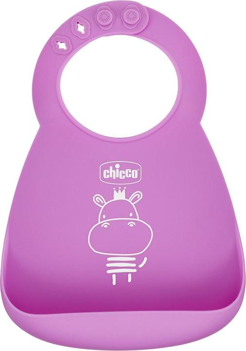 Chicco EASY BIB - Bavaglino in silicone - ROSA - 6m+ (6 mesi)