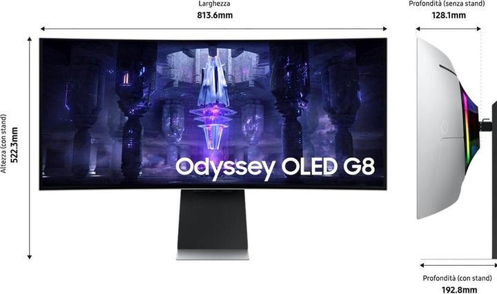 Actual product image Samsung Odyssey OLED G8 - G85SB (3440 x 1440 pixels, 34")