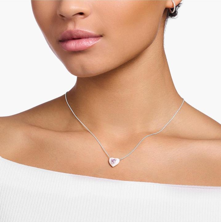 Image du produit Thomas Sabo Chaîne coeur avec pierre rose argent (Argent 925, Émail, 40 - 45 cm)