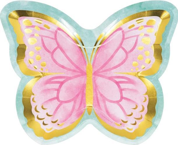 Actual product image Creative Party Assiettes en forme de Papillon (8 x)