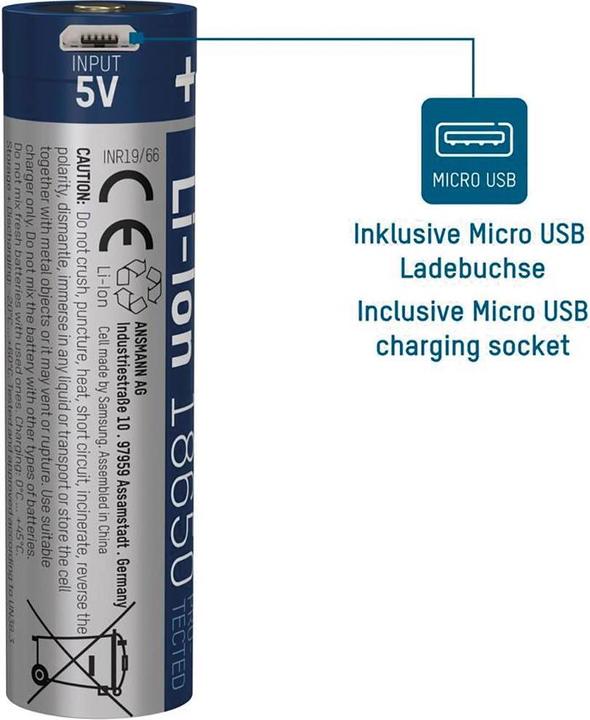 Immagine prodotto Ansmann Li-Ion 18650 (1 pz., 18650, 2600 mAh)