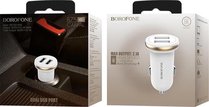 Produktbild Borofone Ladegerät 2x USB-A 2.1 A (BFO-BZ5-W)
