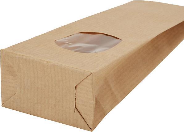 Image du produit kaiserkraft Sachets à fond plat avec fenêtre, en papier kraft, OPP, L x l 250 x 80 mm, lot (500 pièce(s))
