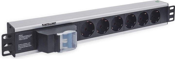 Actual product image Intellinet 48.3cm 19Z power strip 6-way without overvoltage protection double toggle switch 1.5 U 3 m power... (6 x, CEE 7/3, 1.80 m)