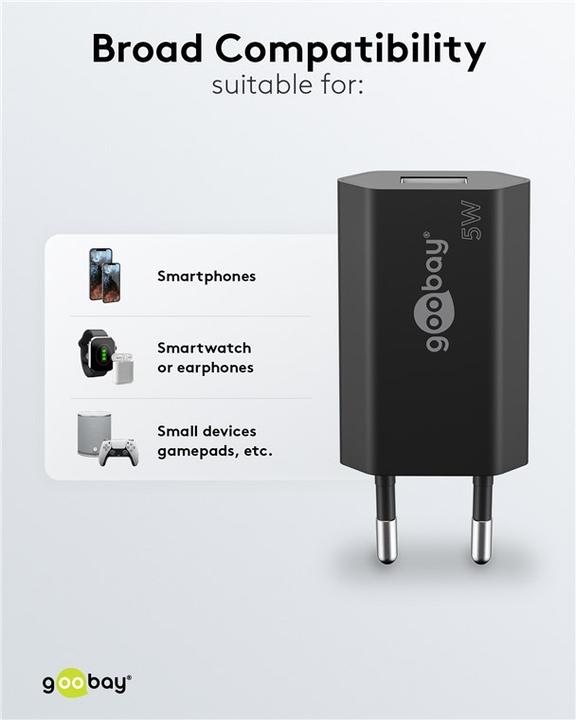 Produktbild Goobay USB-A Ladegerät Slim (5 W)