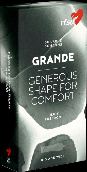 rfsu Grande Kondome, 30 extra grosse Komfortkondome, befeuchtet mit Silikonöl, 55mm Breite (30 Stk.)