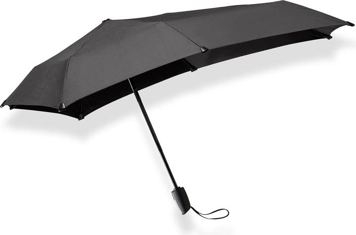 Senz Mini Automatic Foldable Storm Regenschirm, Schwarz pur