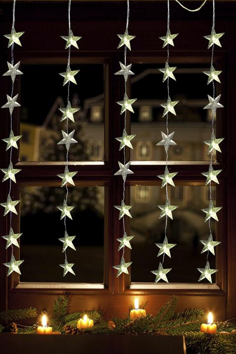 Actual product image FHS LED light curtain star 40LED cool white IP 44 outdoor adapter 1x1,2xm transparent (0.26 m)