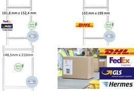 Actual product image HERMA Direct thermal mailing labels, roll, 101.6 x 152.4 mm Carrier perforation after each label, special