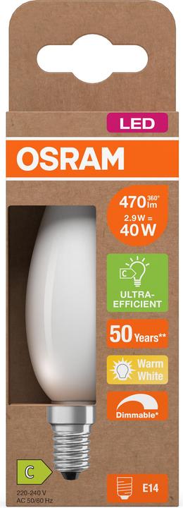 Actual product image Osram 4099854066085 LED EEK C (A - G) E14 candle shape 2.9 W = 40 W Warm white (Ø x (E14, 2.90 W, 470 lm, 1 x, C)