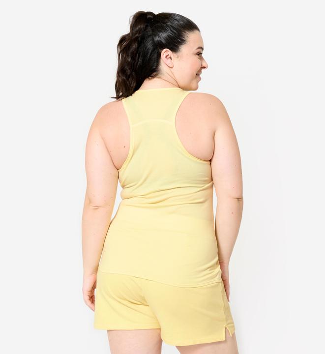 Image du produit Domyos Débardeur slim col rond fitness femme, jaune pastel (XS)