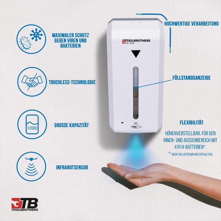 Produktbild Tool Brothers Toolbrothers kontaktloser automatischer Desinfektionsspender Sensor zur Wandmontage, 1000ml Tank, N