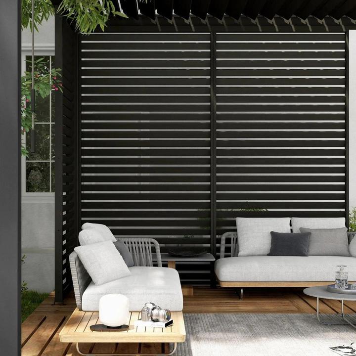 Image du produit Ventaris 1x élément mural à lamelles pour pergola Mirador (9 cm, 113 cm)