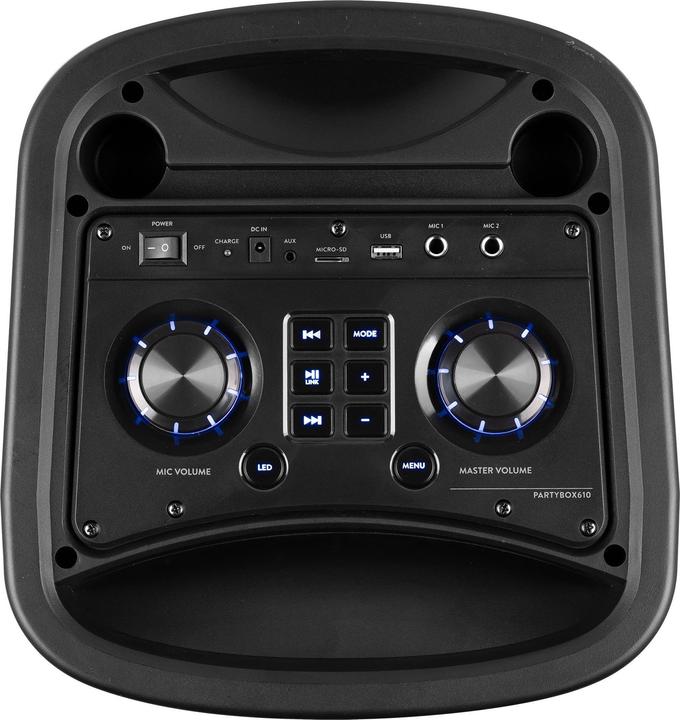 Image du produit Fenton Partybox - Track610 portable speaker met Bluetooth - Karaoke set met microfoon (10 h, Fonctionnement sur batterie)