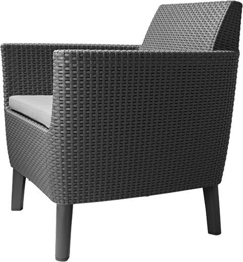 Productafbeelding Allibert Loungeset Salemo, Antraciet, 4 zitplaatsen