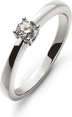 Image du produit Natsumi Schmuck Bague diamant or blanc 18C/750 0.10 ct H si 53 / 16,8 mm Ø (53, Or 750/18 K)