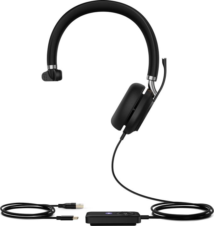 Produktbild Yealink UH38, Avec fil &sans fil, 20 - 20000 Hz, Appels/Musique, 110 g, Casque, Noir (Kabelgebunden, Kabellos, USB-C)