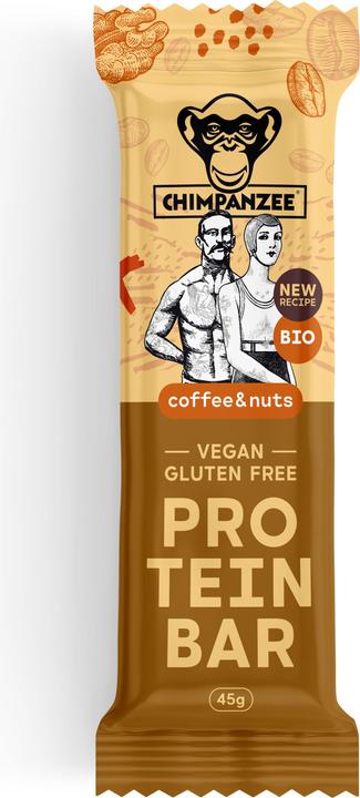 Image du produit Chimpanzee Protein Bar Coffee & Nuts (végétalien, bio, sans gluten) 20x45gr (Noix de café, 20 pcs, 900 g)
