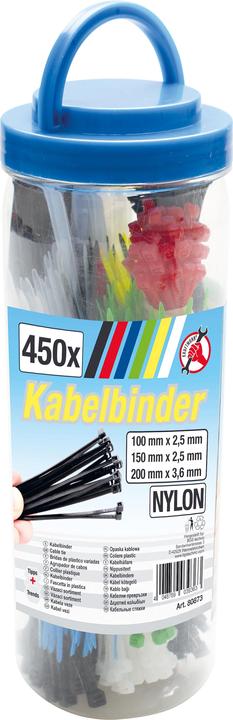 Actual product image BGS Cable Tie Assortment coloured 100 - 150 - 200 mm 450 pcs. (Plastic cable ties, 100 mm, 450 pcs.)
